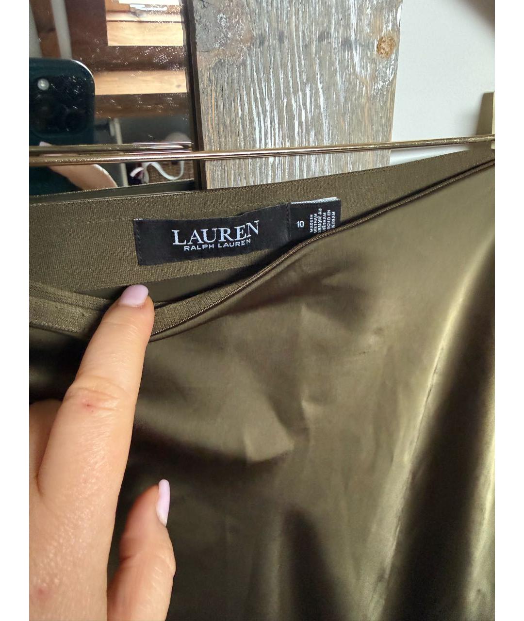 RALPH LAUREN Хаки полиэстеровое повседневное платье, фото 4