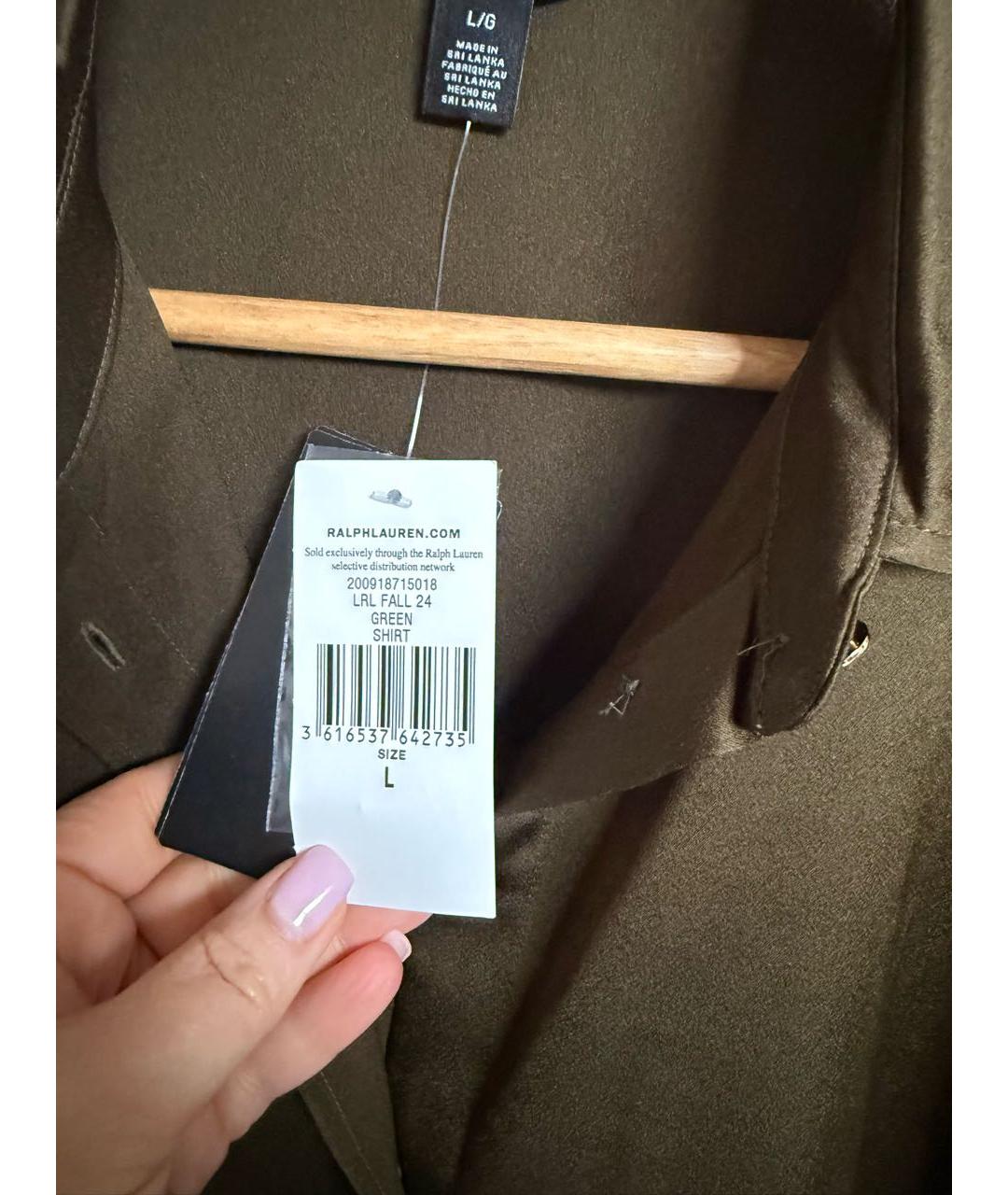 RALPH LAUREN Хаки полиэстеровое повседневное платье, фото 5