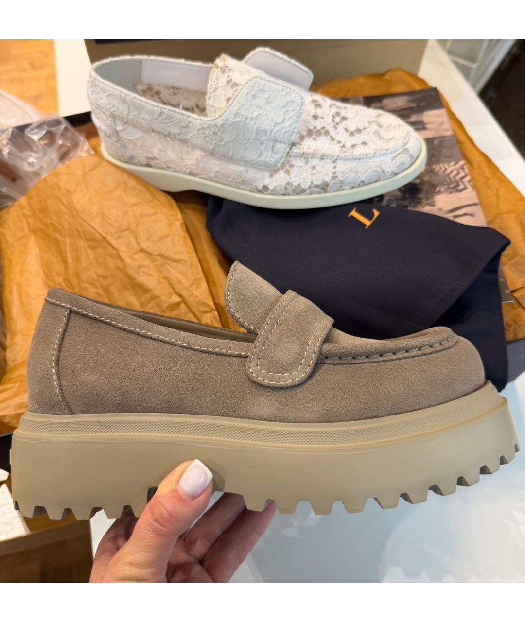 LE SILLA Коричневые замшевые лоферы, фото 5