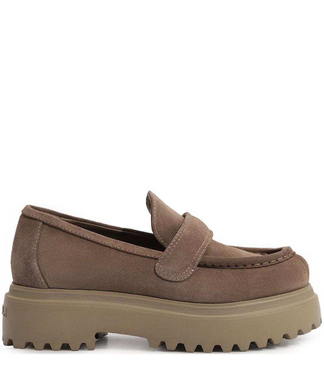 LE SILLA Коричневые замшевые лоферы, фото 6