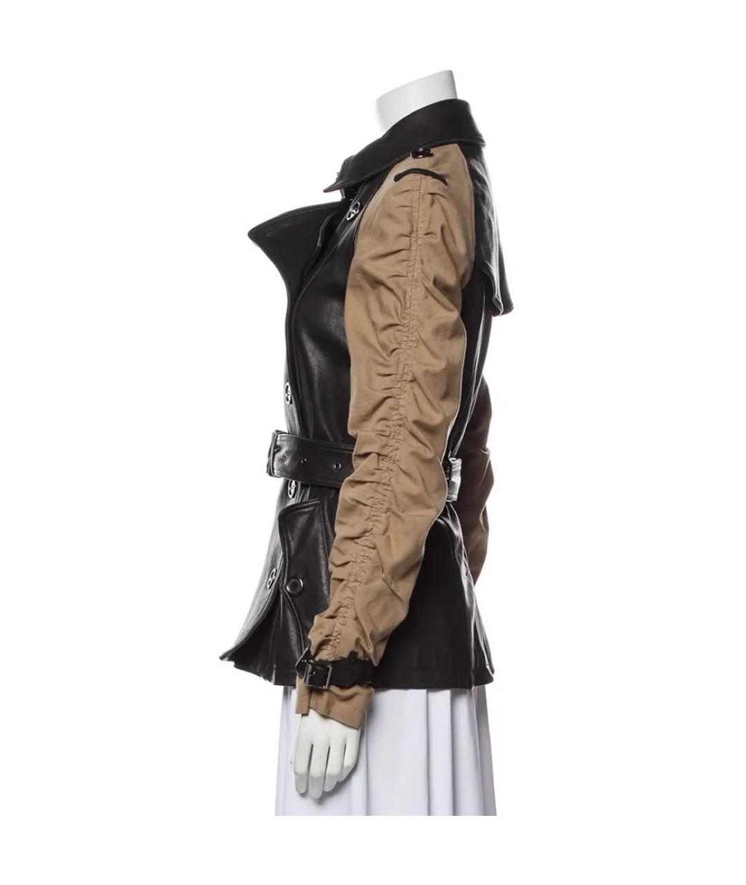 BURBERRY Черный кожаный тренч/плащ, фото 7