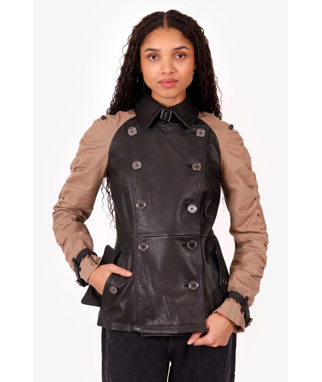 BURBERRY Черный кожаный тренч/плащ, фото 8