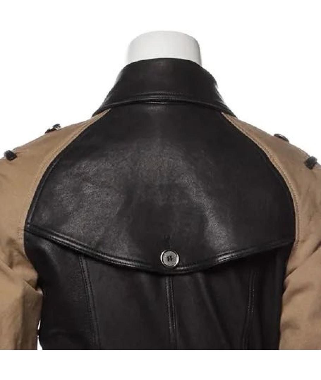 BURBERRY Черный кожаный тренч/плащ, фото 3