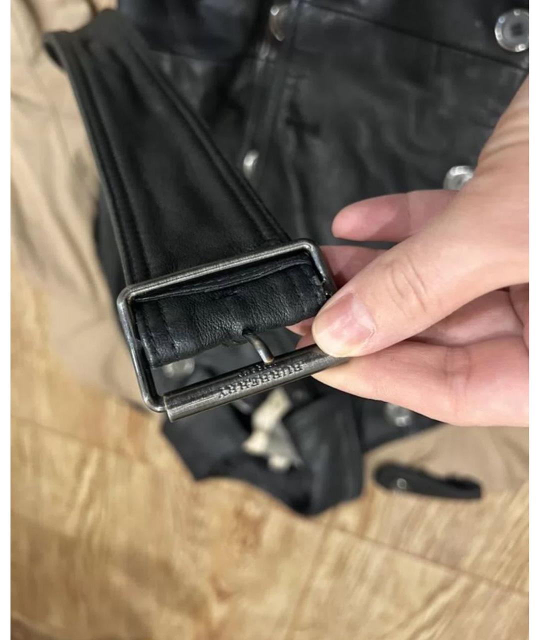 BURBERRY Черный кожаный тренч/плащ, фото 5