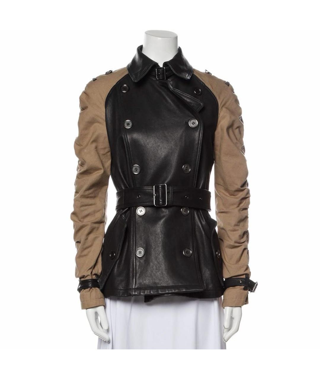 BURBERRY Черный кожаный тренч/плащ, фото 9