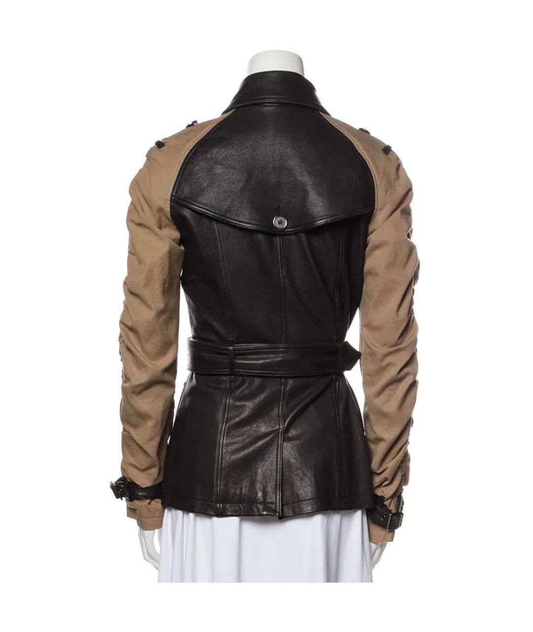 BURBERRY Черный кожаный тренч/плащ, фото 2