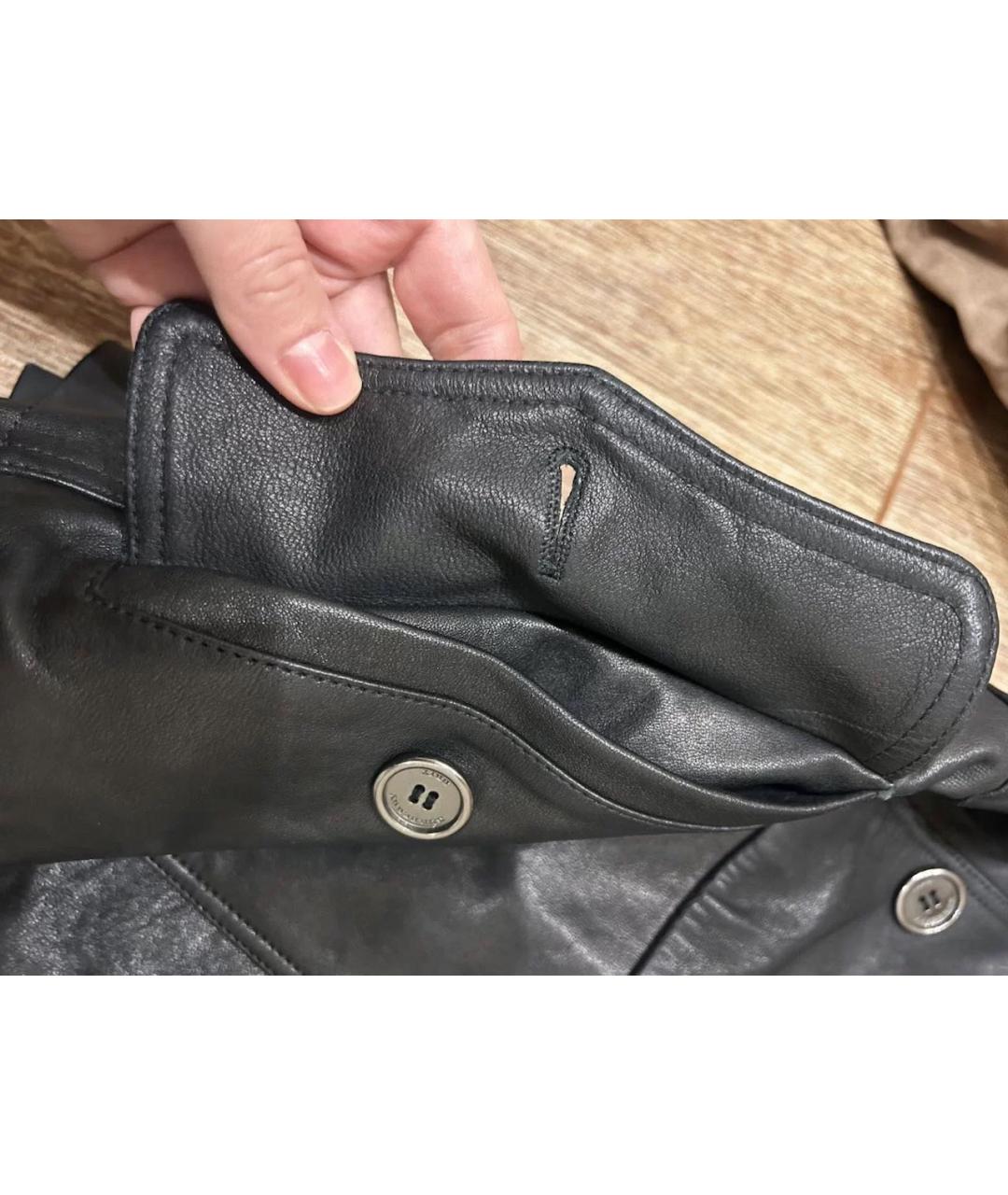 BURBERRY Черный кожаный тренч/плащ, фото 6