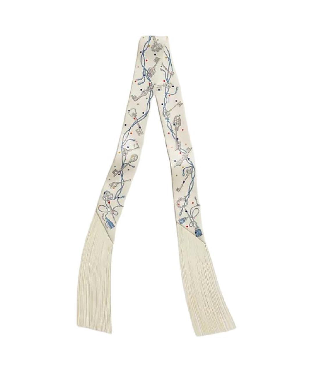 HERMES Бежевый шелковый шарф, фото 1