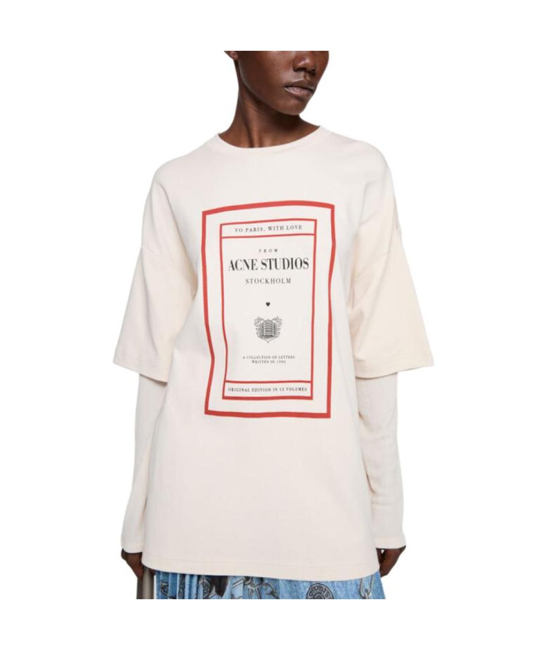 ACNE STUDIOS Бежевая футболка, фото 5