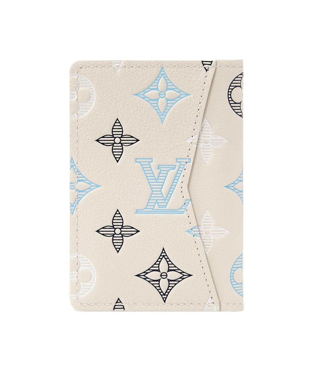 LOUIS VUITTON Белый кожаный кардхолдер, фото 3