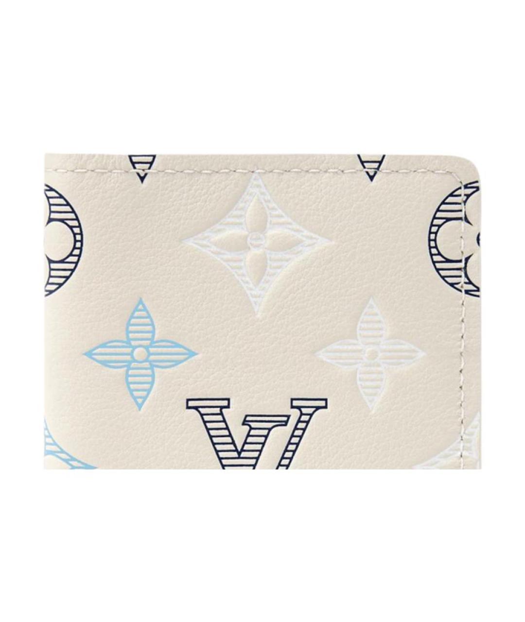 LOUIS VUITTON Белый кожаный кардхолдер, фото 5