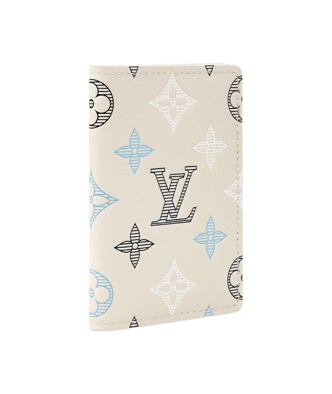 LOUIS VUITTON Белый кожаный кардхолдер, фото 2