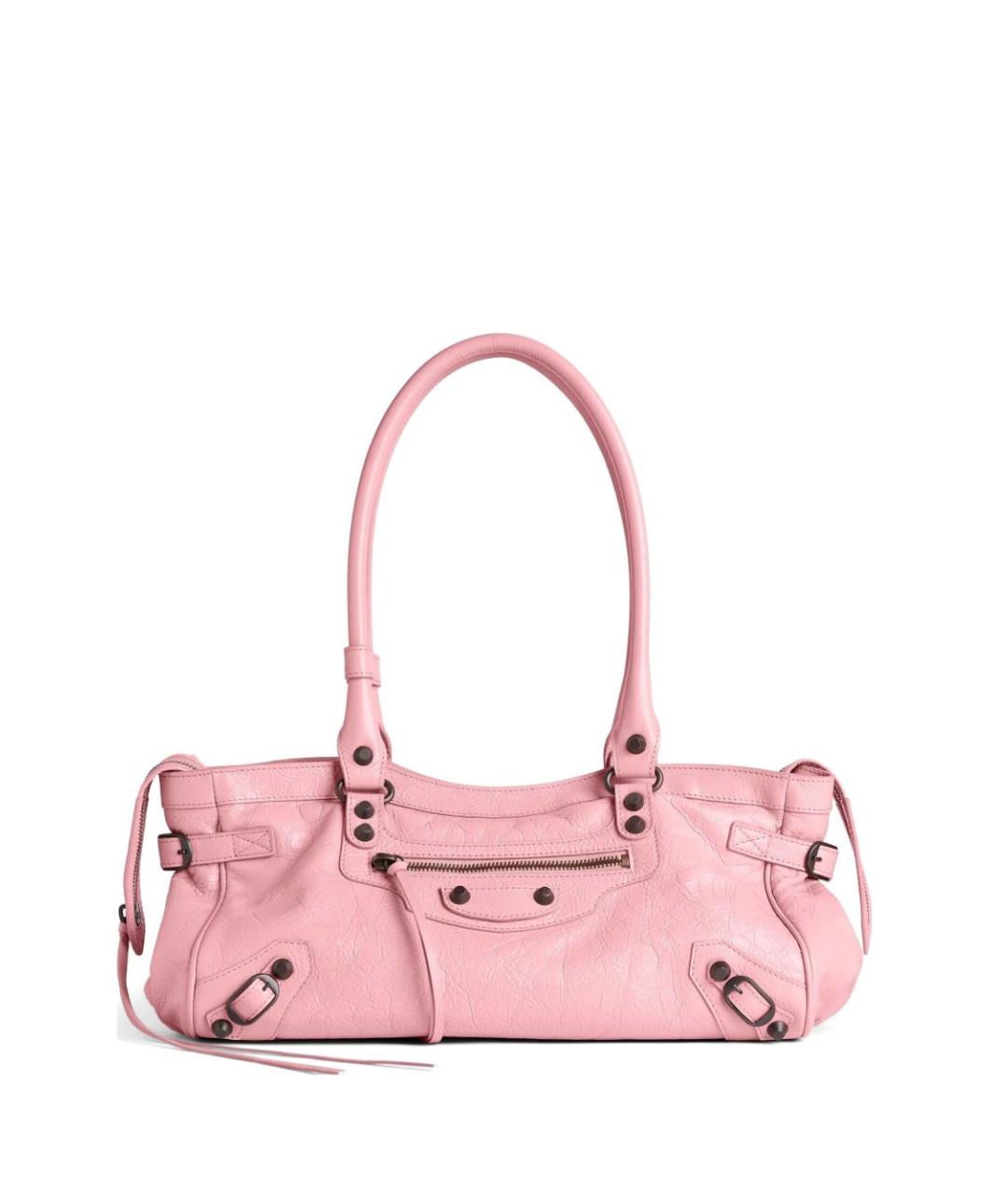 BALENCIAGA Розовая кожаная сумка с короткими ручками, фото 1