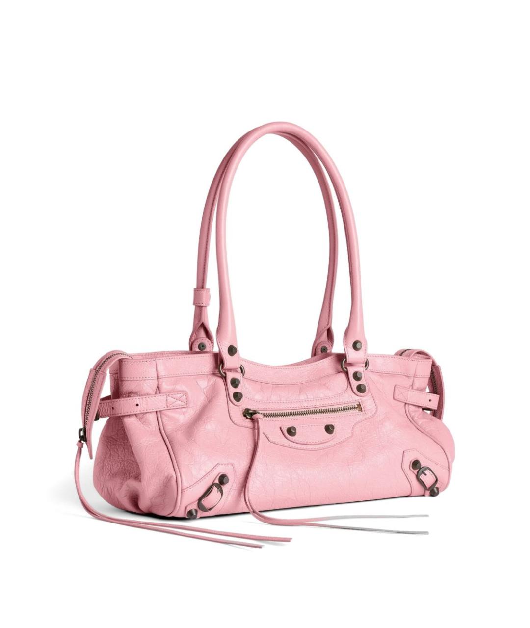 BALENCIAGA Розовая кожаная сумка с короткими ручками, фото 2