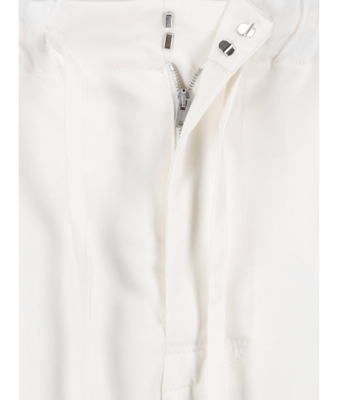 MARNI Белые хлопковые прямые брюки, фото 4
