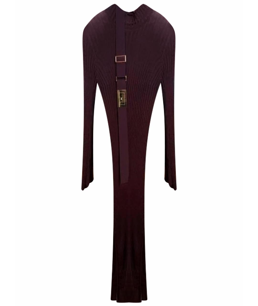 ELISABETTA FRANCHI Бордовое вискозное платье, фото 1