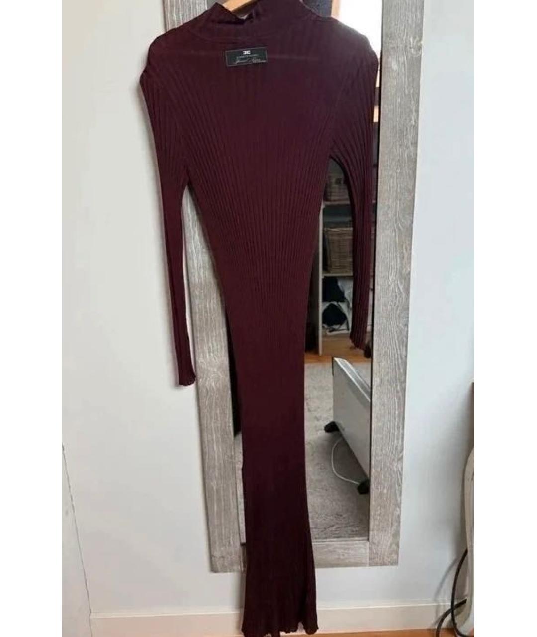 ELISABETTA FRANCHI Бордовое вискозное платье, фото 2