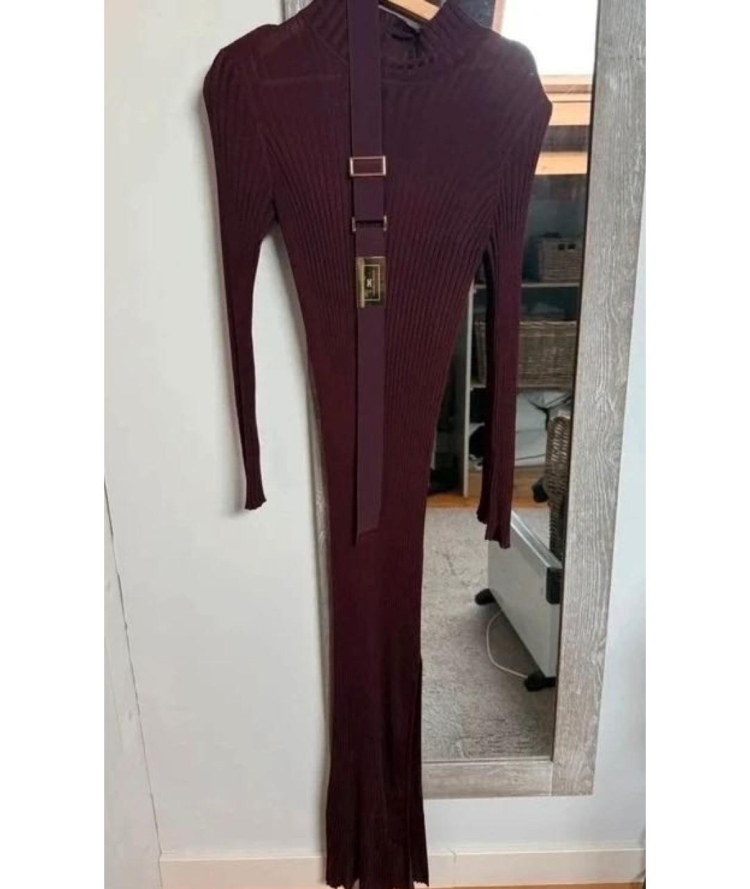 ELISABETTA FRANCHI Бордовое вискозное платье, фото 7