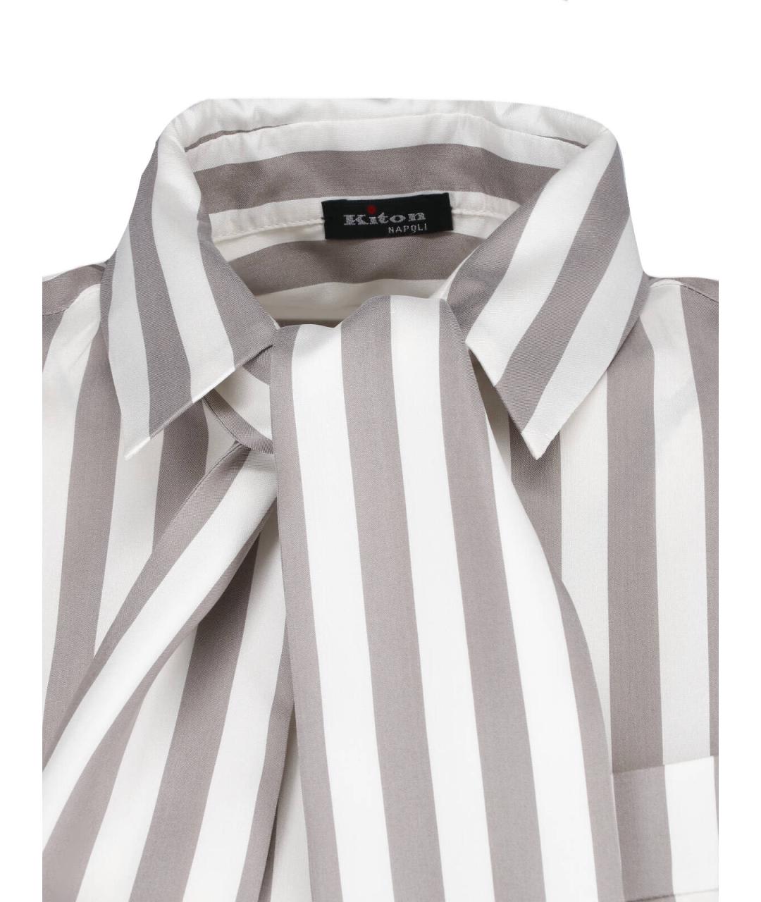 KITON Бежевая шелковая рубашка, фото 3