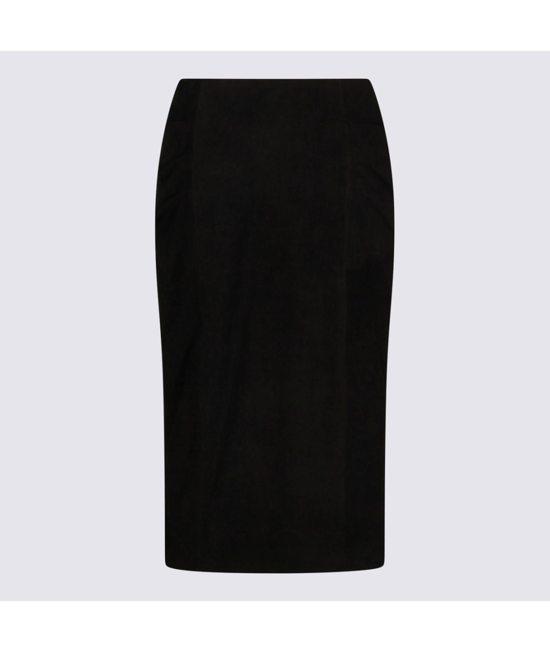 VALENTINO Черная ацетатная юбка миди, фото 2