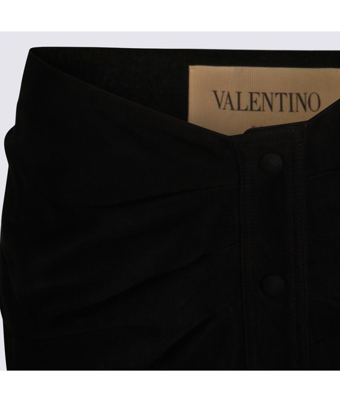 VALENTINO Черная ацетатная юбка миди, фото 3