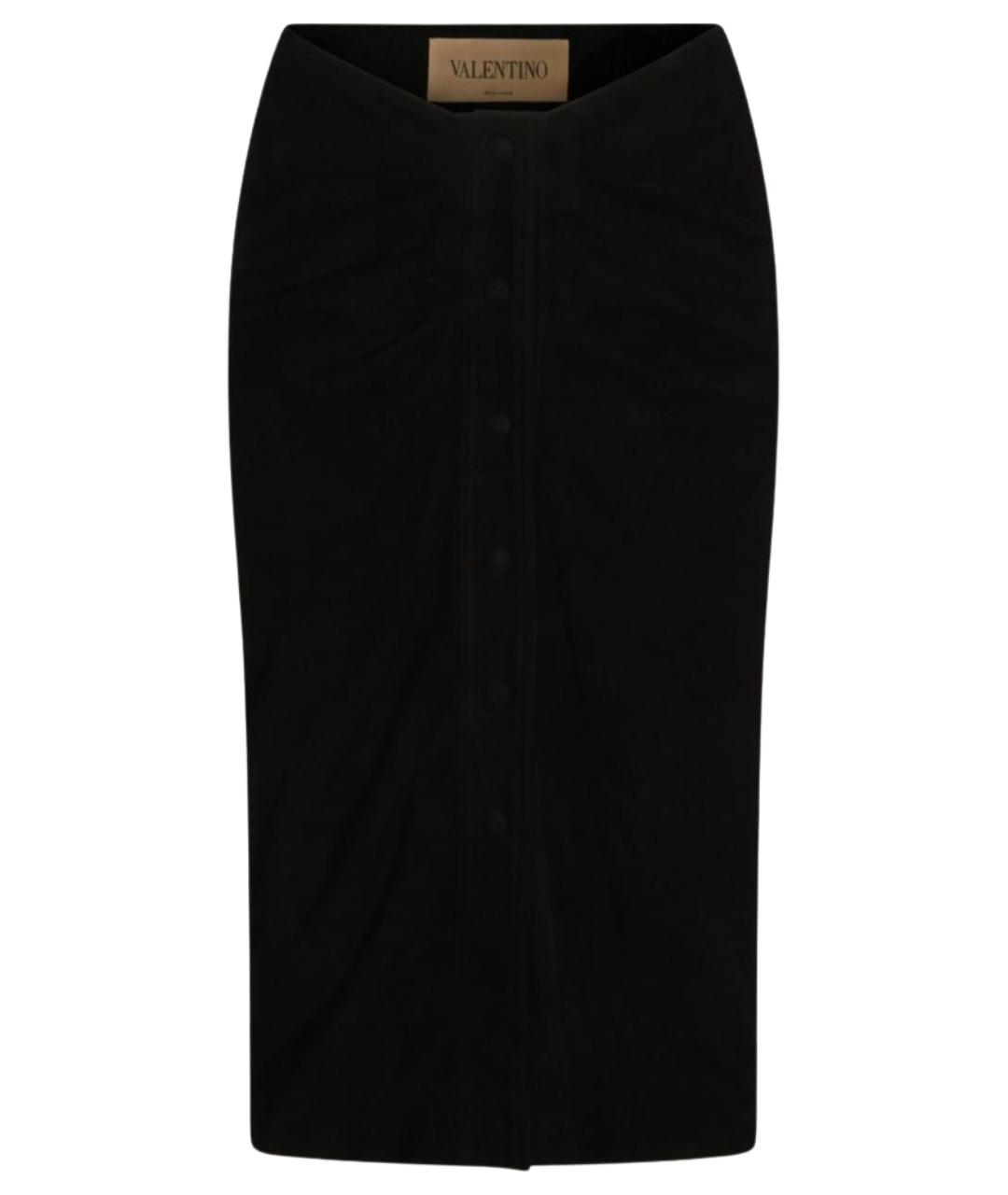 VALENTINO Черная ацетатная юбка миди, фото 1