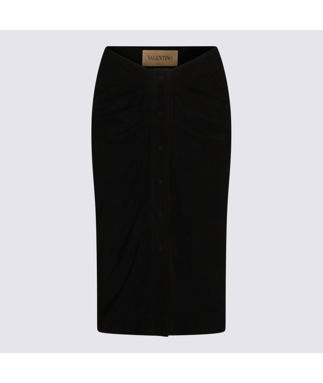 VALENTINO Черная ацетатная юбка миди, фото 4