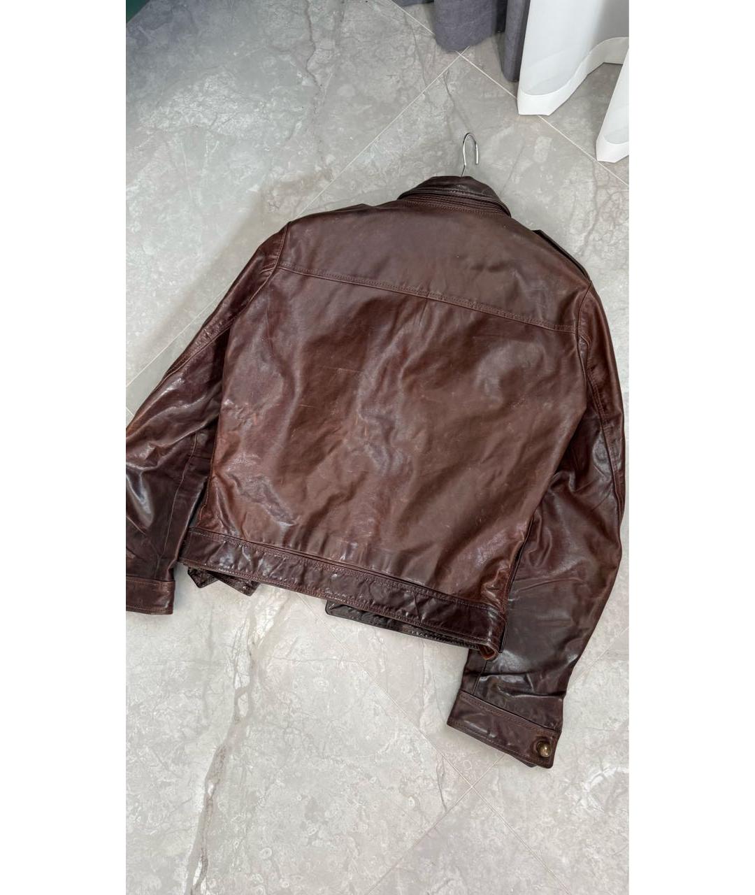 DSQUARED2 Коричневая кожаная куртка, фото 4