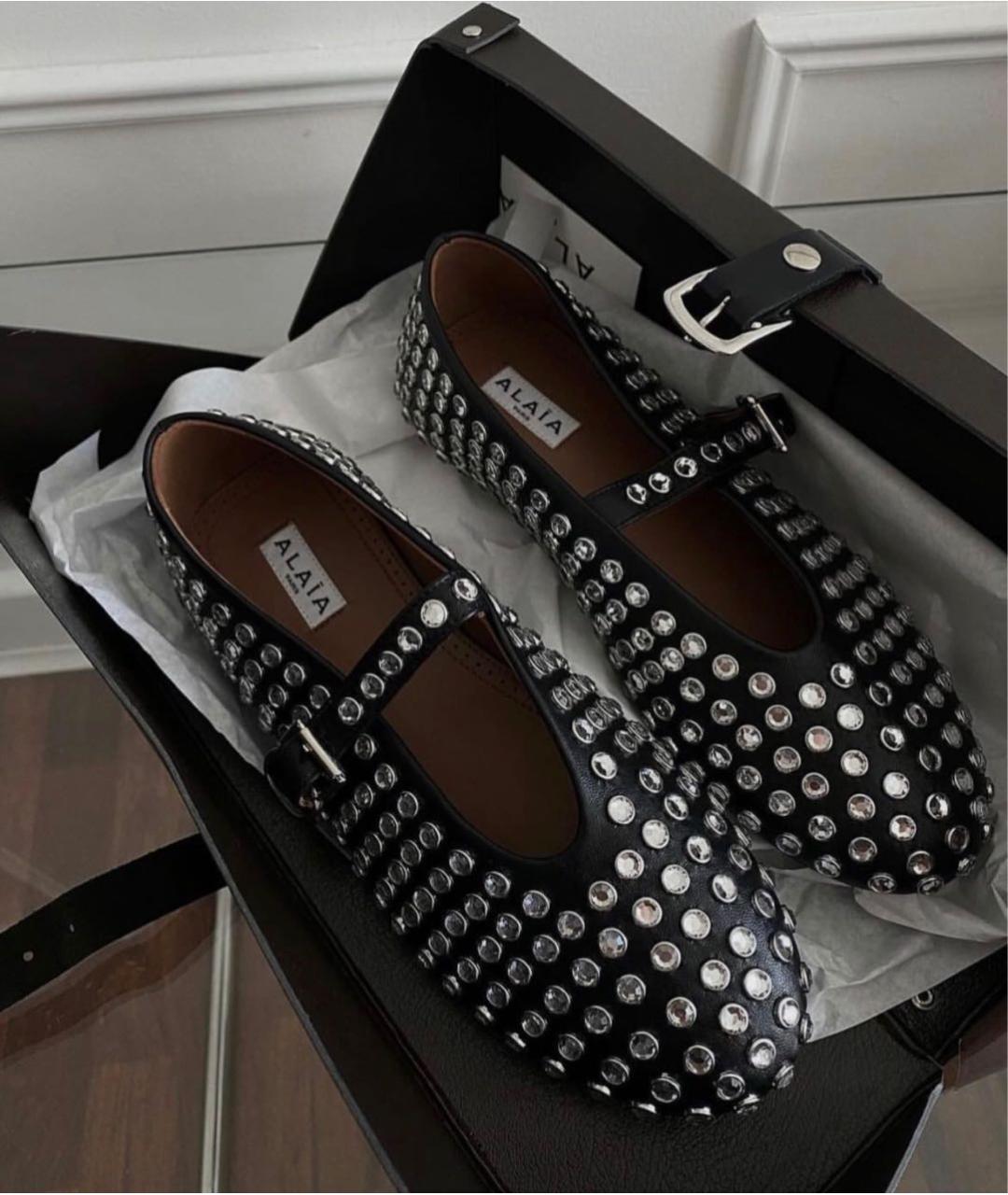 ALAIA Черные кожаные балетки, фото 5