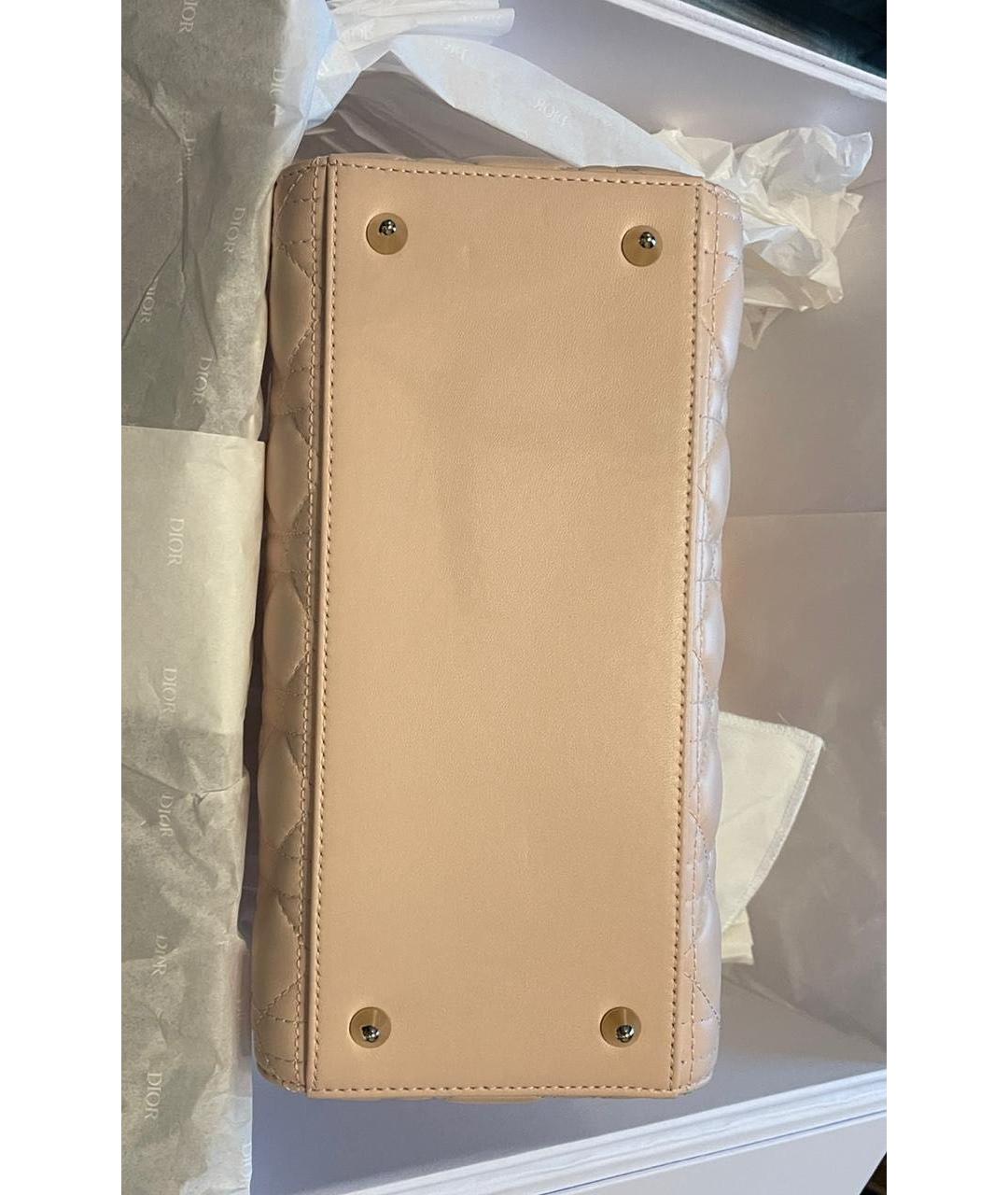 CHRISTIAN DIOR Розовая кожаная сумка с короткими ручками, фото 5