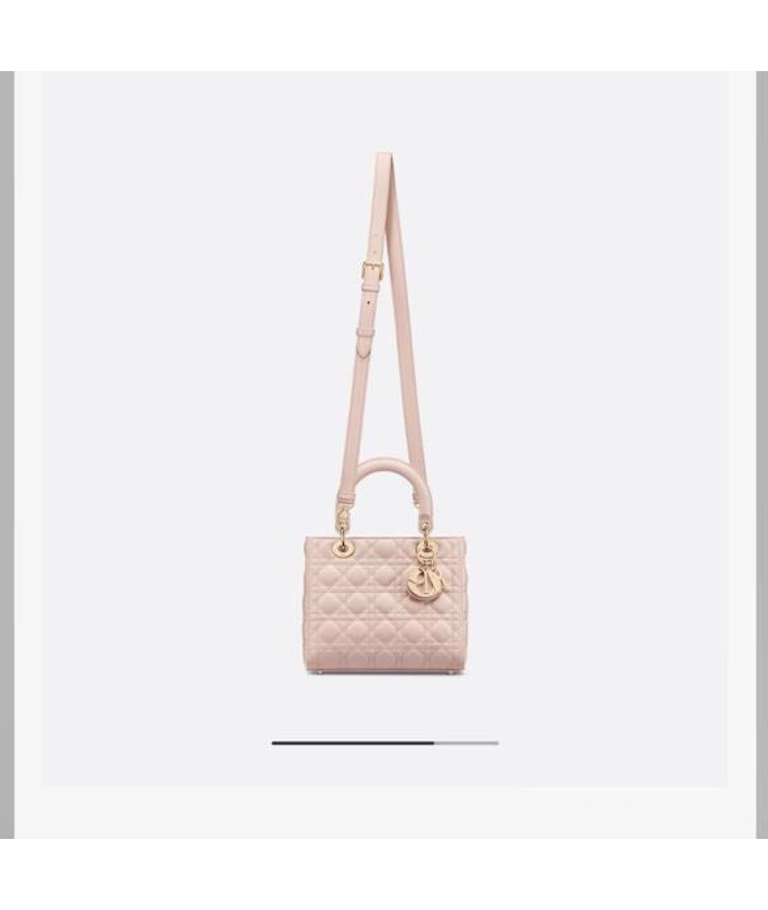 CHRISTIAN DIOR Розовая кожаная сумка с короткими ручками, фото 8