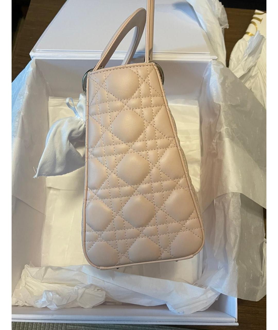 CHRISTIAN DIOR Розовая кожаная сумка с короткими ручками, фото 2