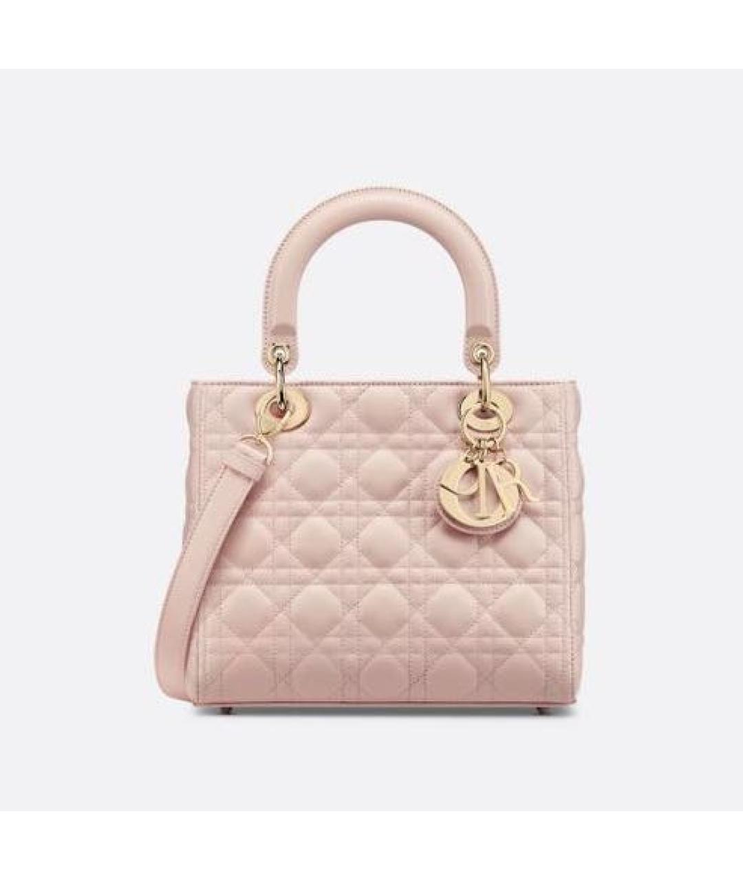 CHRISTIAN DIOR Розовая кожаная сумка с короткими ручками, фото 9