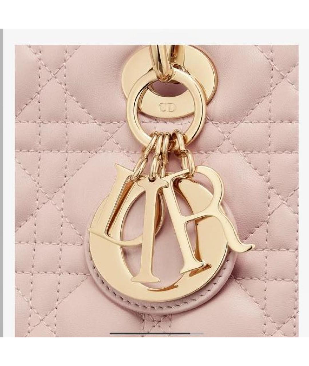 CHRISTIAN DIOR Розовая кожаная сумка с короткими ручками, фото 7