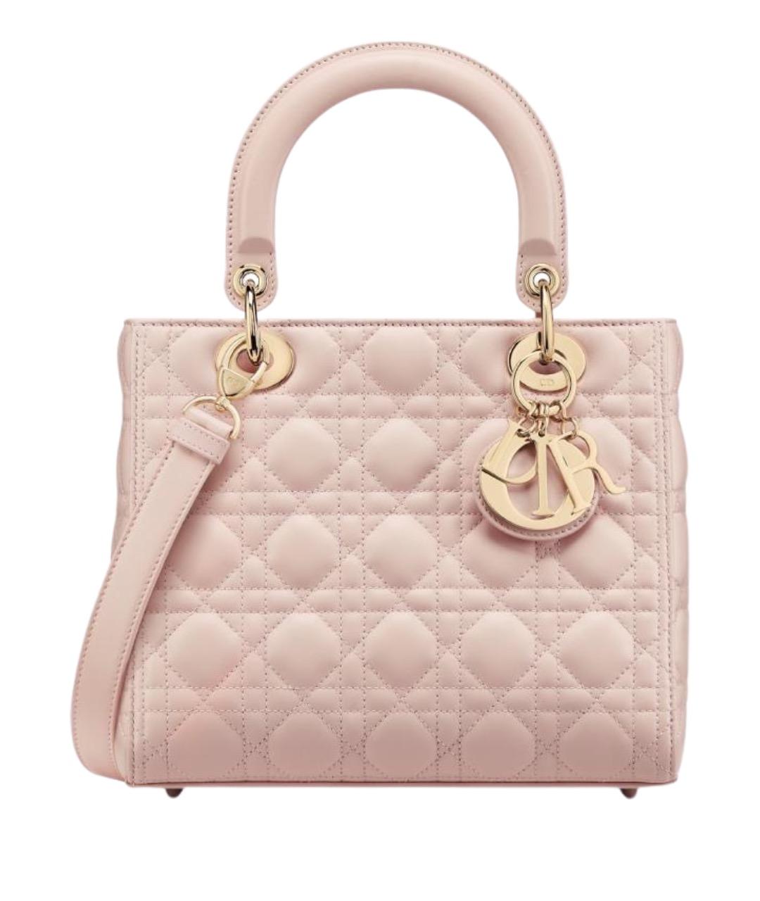 CHRISTIAN DIOR Розовая кожаная сумка с короткими ручками, фото 1