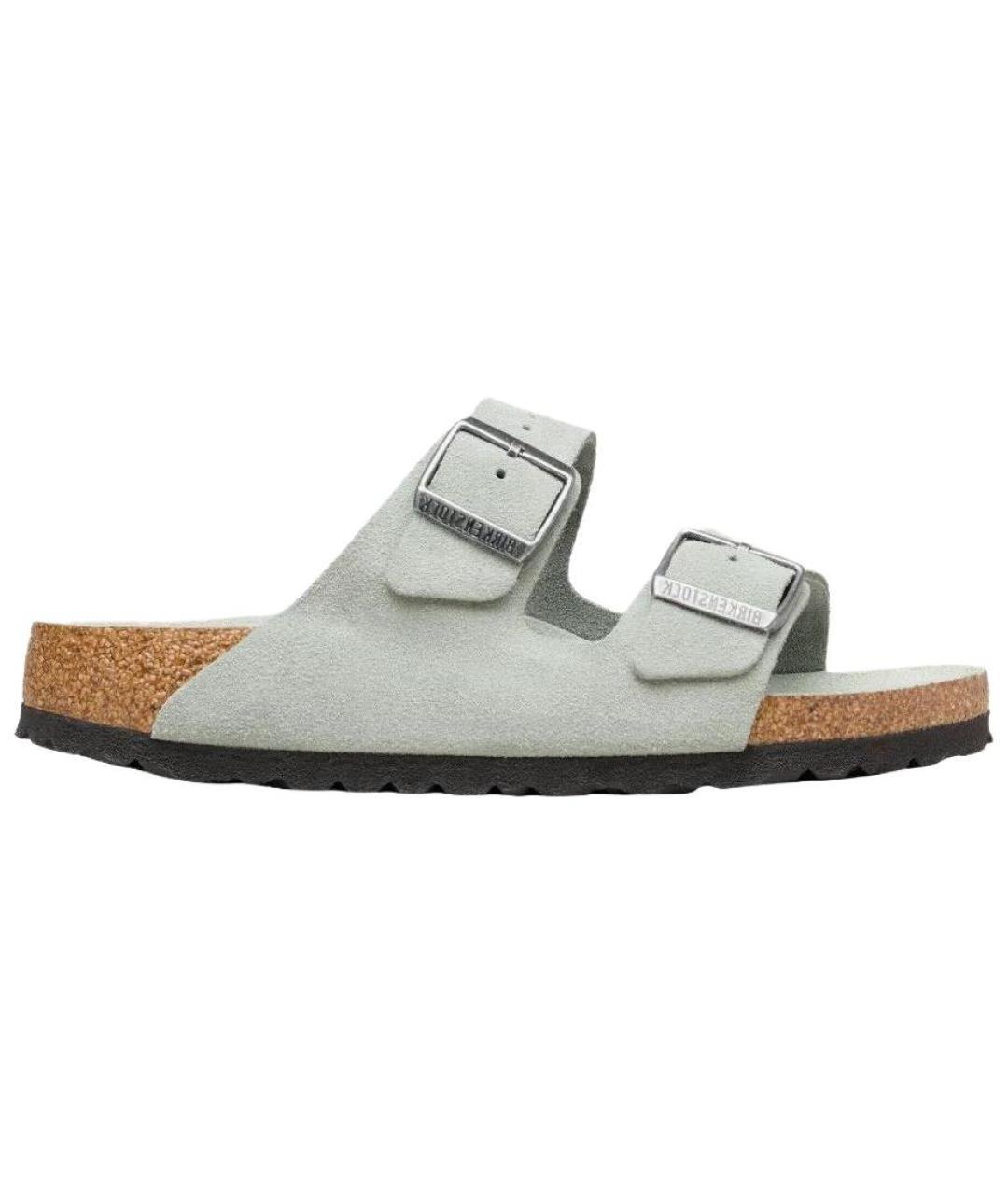 BIRKENSTOCK Зеленые замшевые сандалии, фото 1