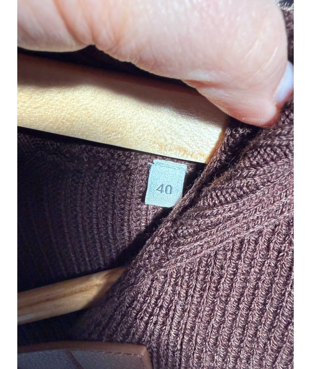 ELISABETTA FRANCHI Коричневый шерстяной джемпер / свитер, фото 5