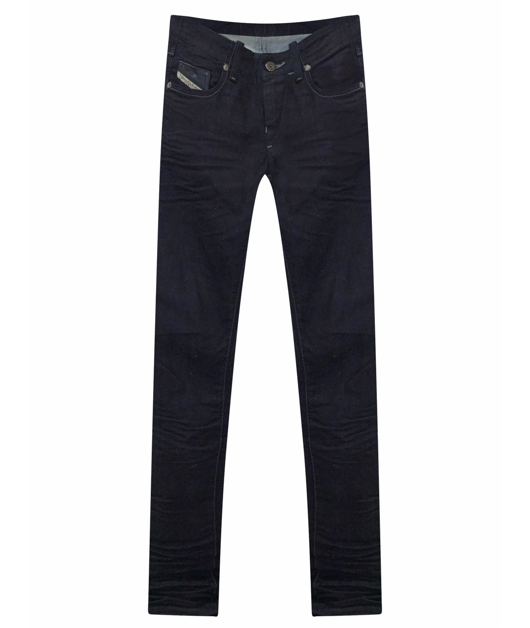 DIESEL Темно-синие хлопко-эластановые джинсы слим, фото 1