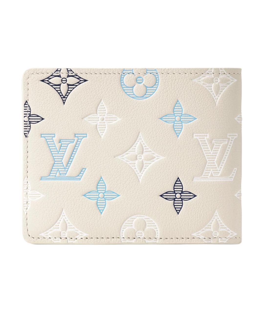 LOUIS VUITTON Белый кожаный кошелек, фото 3