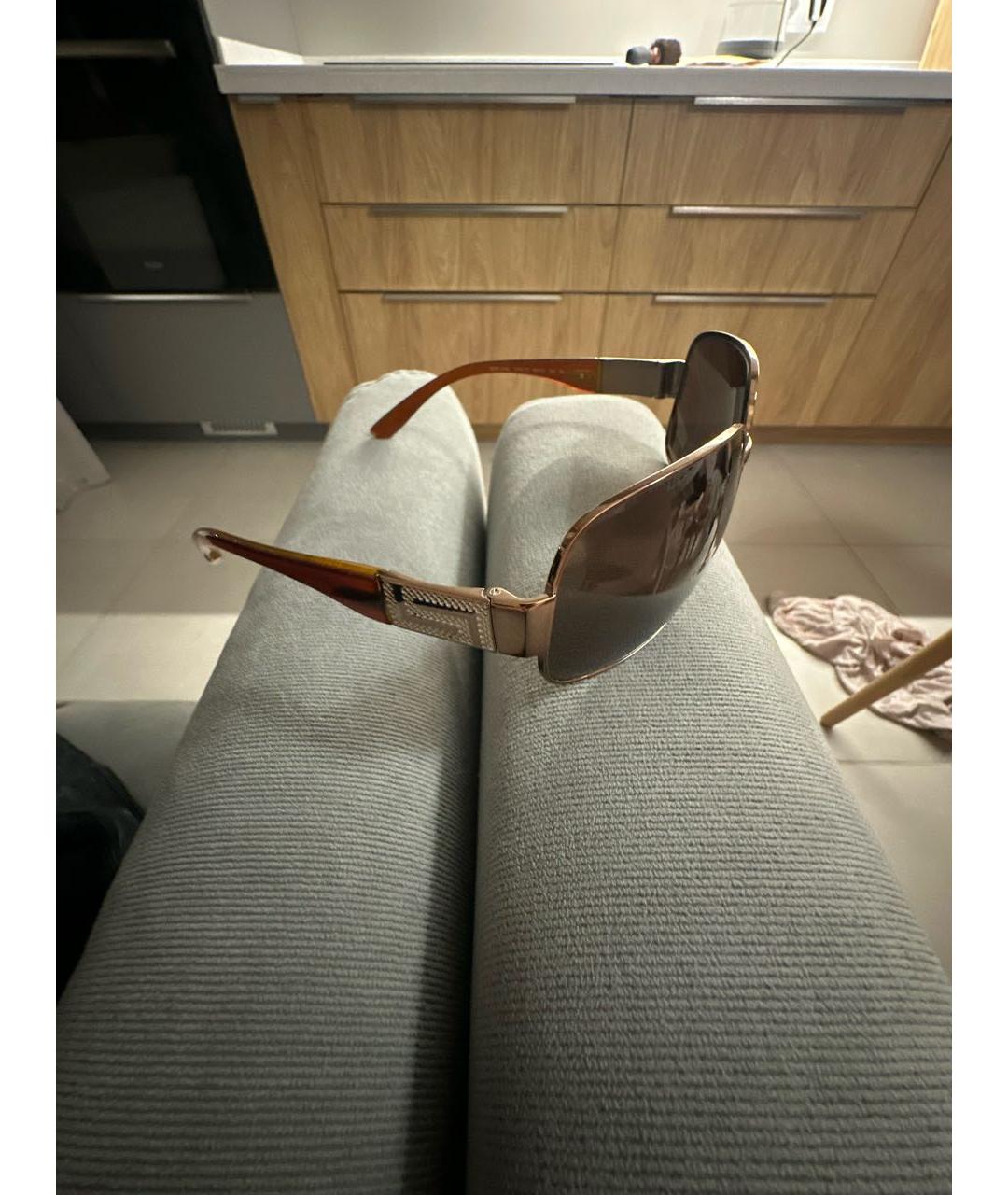VERSACE Коричневые пластиковые солнцезащитные очки, фото 8