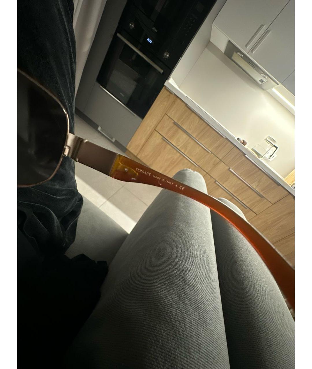 VERSACE Коричневые пластиковые солнцезащитные очки, фото 6