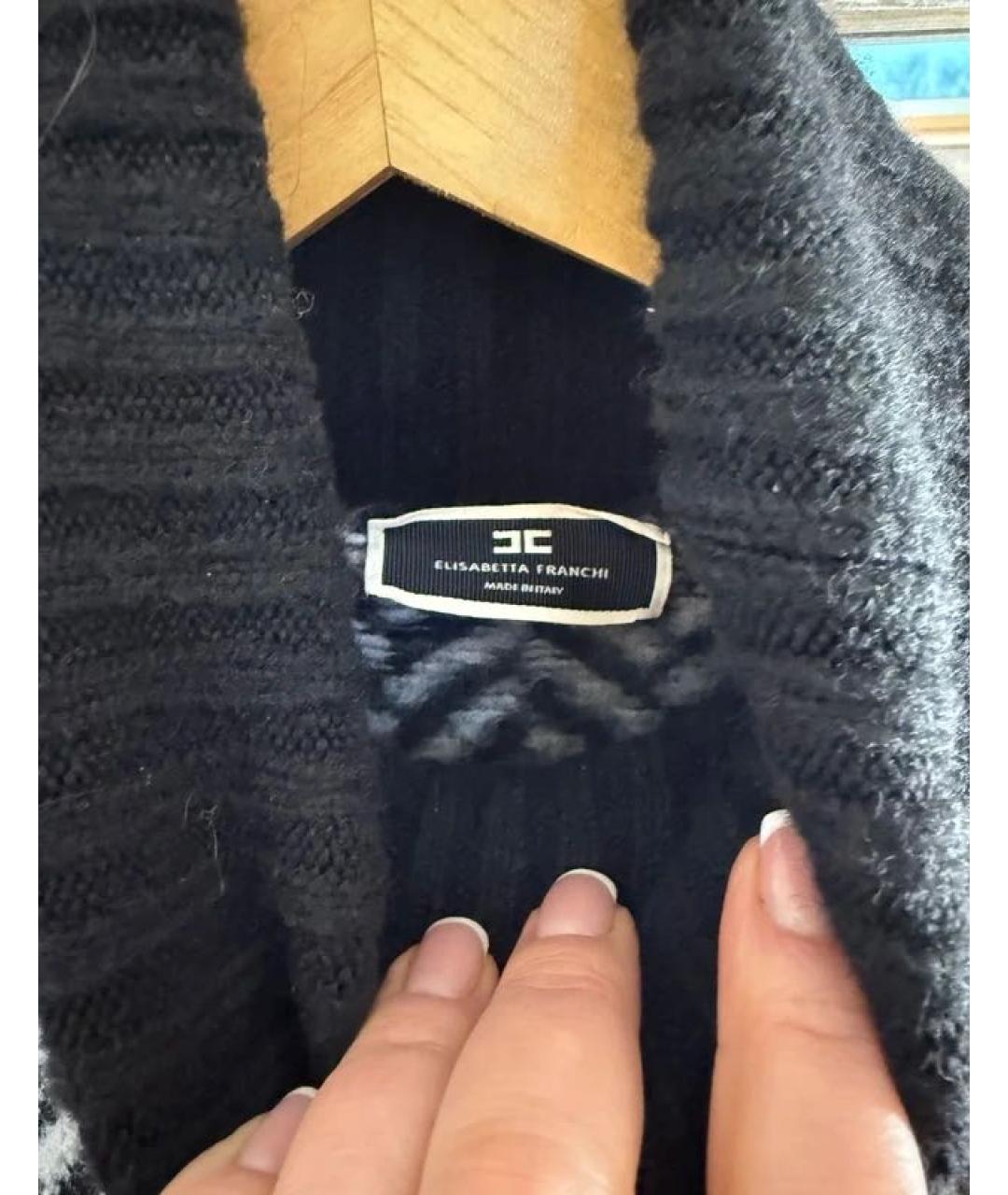 ELISABETTA FRANCHI Черный полиамидовый джемпер / свитер, фото 3