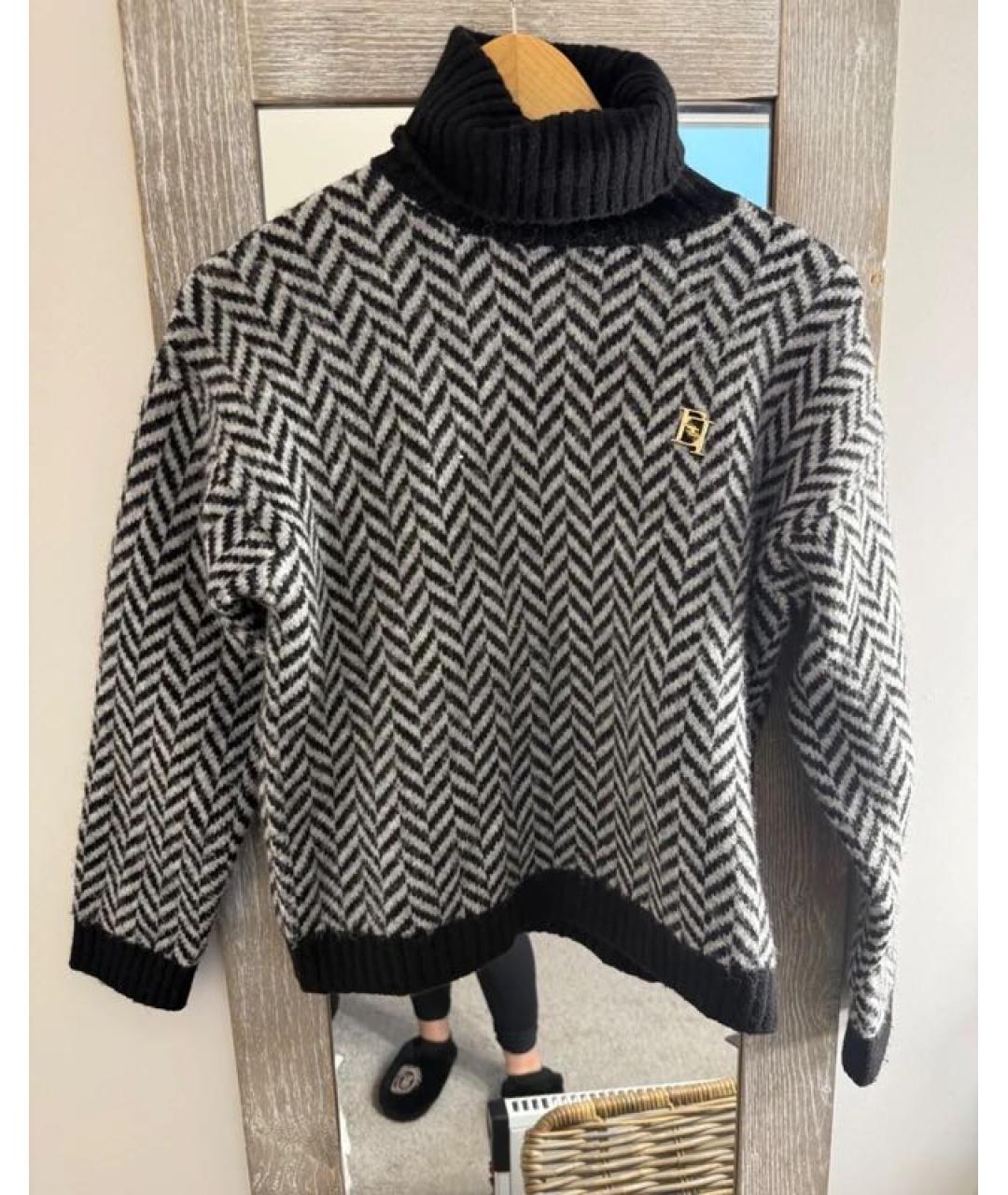 ELISABETTA FRANCHI Черный полиамидовый джемпер / свитер, фото 5