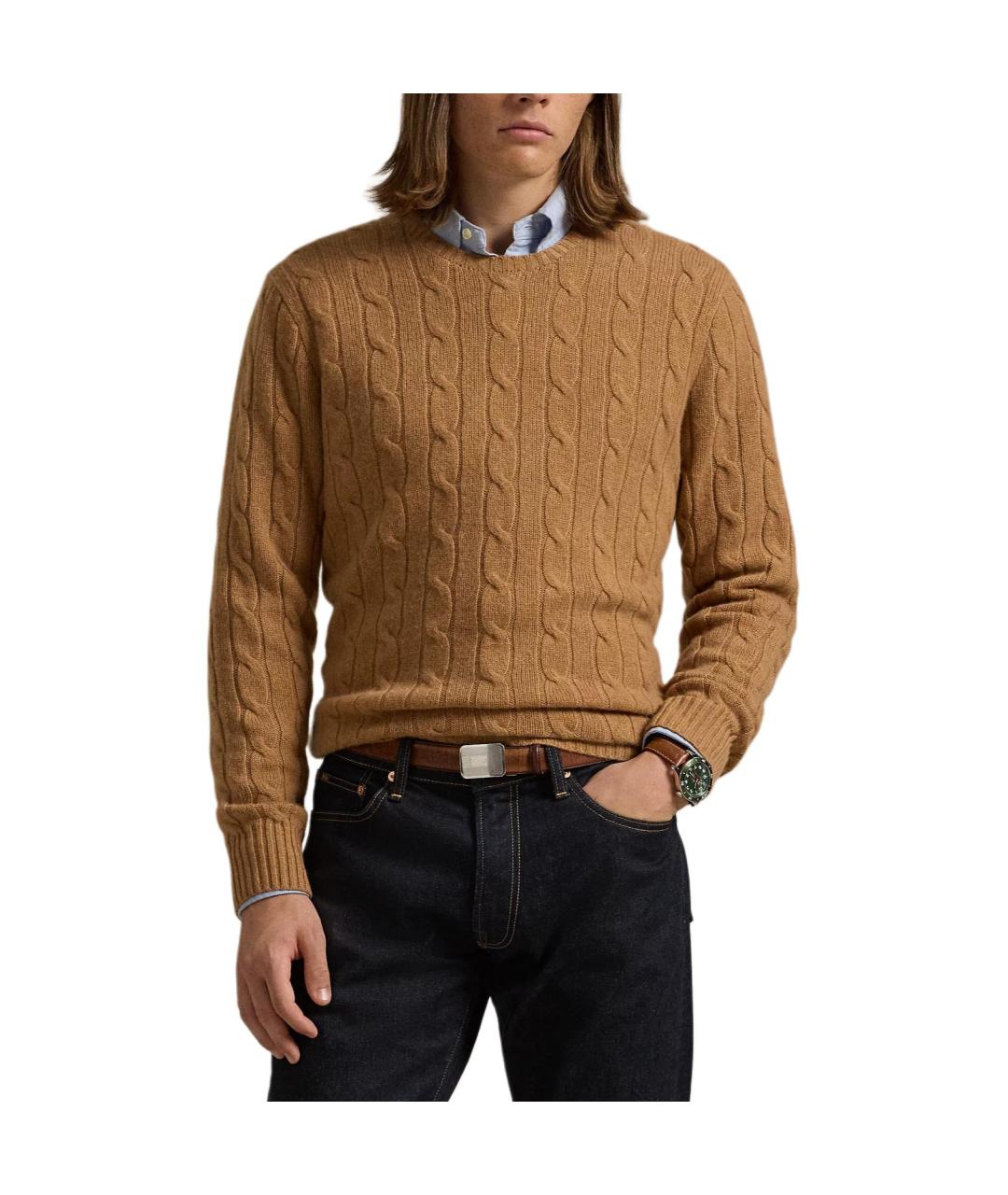 POLO RALPH LAUREN Коричневый джемпер / свитер, фото 5