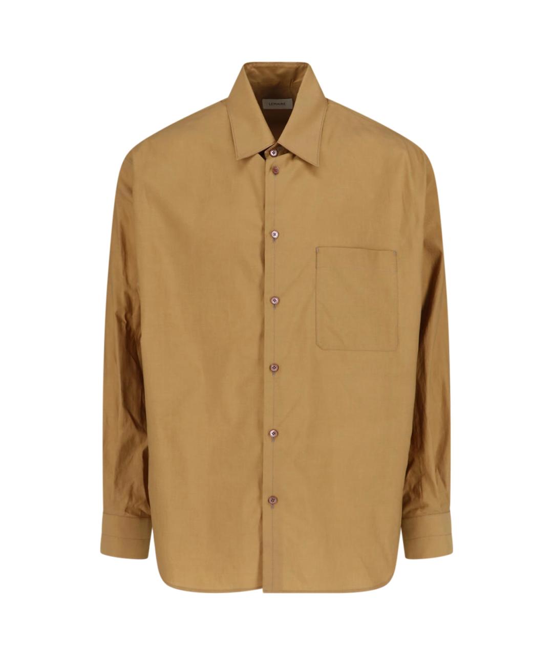 LEMAIRE Коричневая хлопковая кэжуал рубашка, фото 1