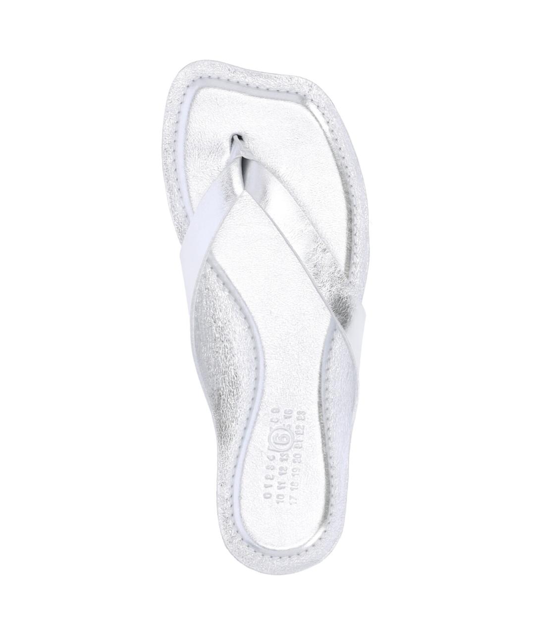 MM6 MAISON MARGIELA Серебряные кожаные сандалии, фото 5