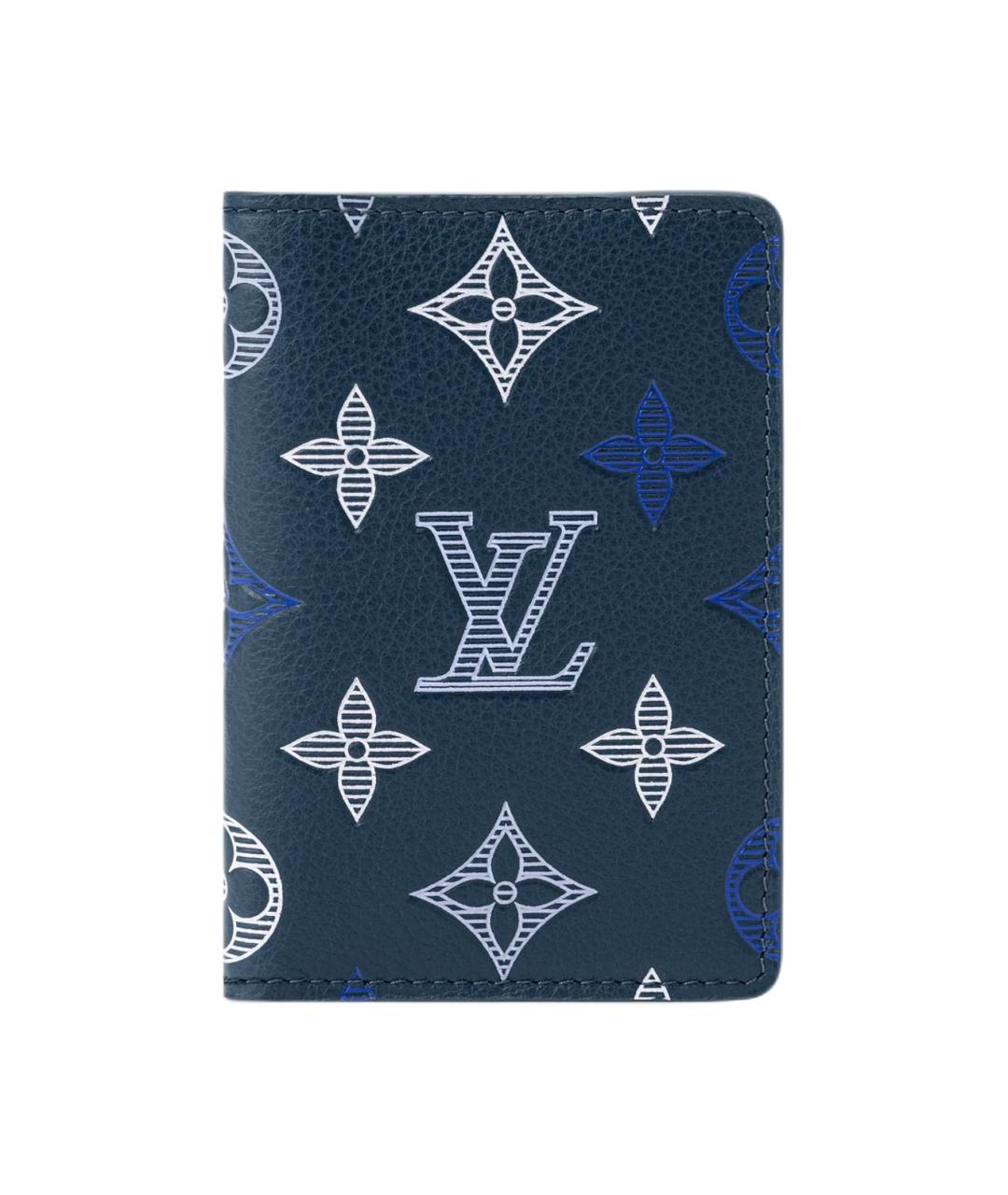LOUIS VUITTON Темно-синий кожаный кардхолдер, фото 1
