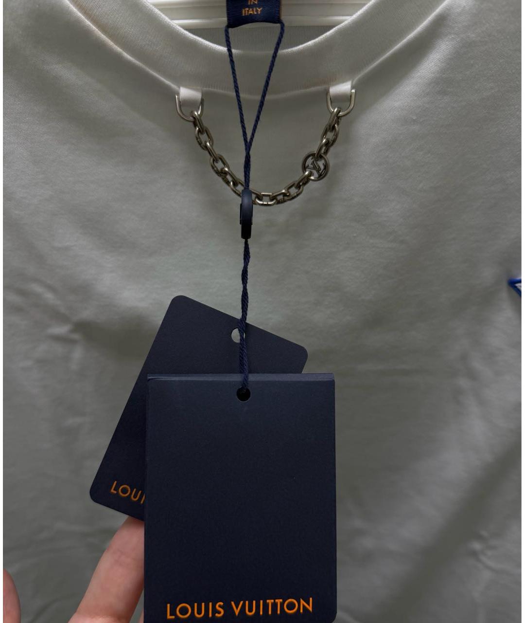 LOUIS VUITTON Белая хлопковая футболка, фото 4