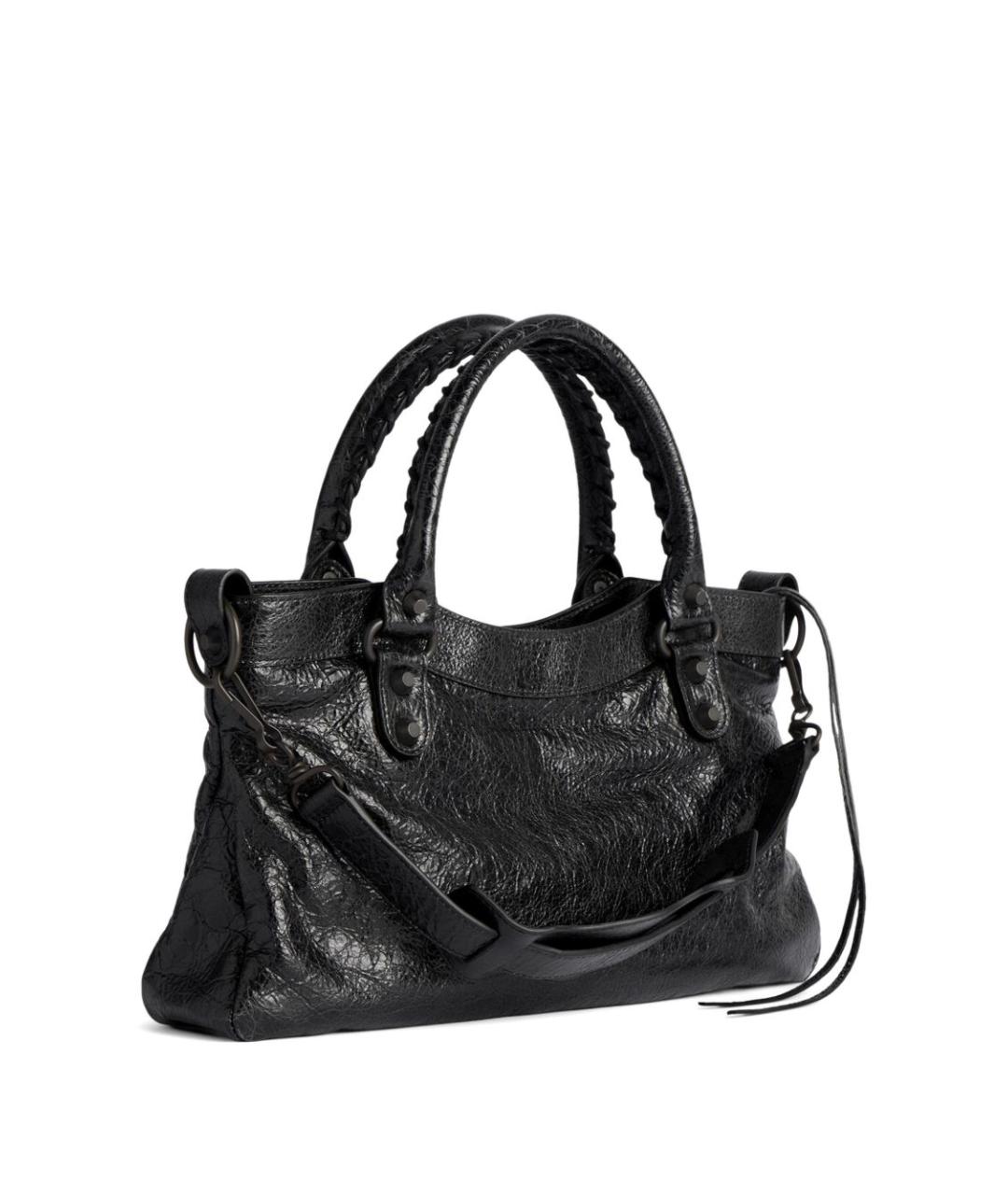 BALENCIAGA Черная кожаная сумка тоут, фото 2