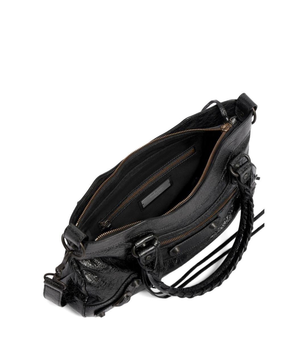 BALENCIAGA Черная кожаная сумка тоут, фото 3